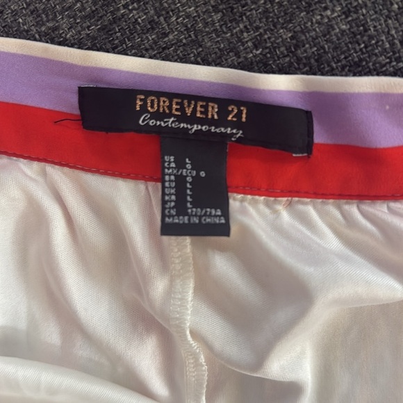 Colorful Striped Pleated Midi Skirt Forever 21 Contemporary. Size L - Picture 8 of 10